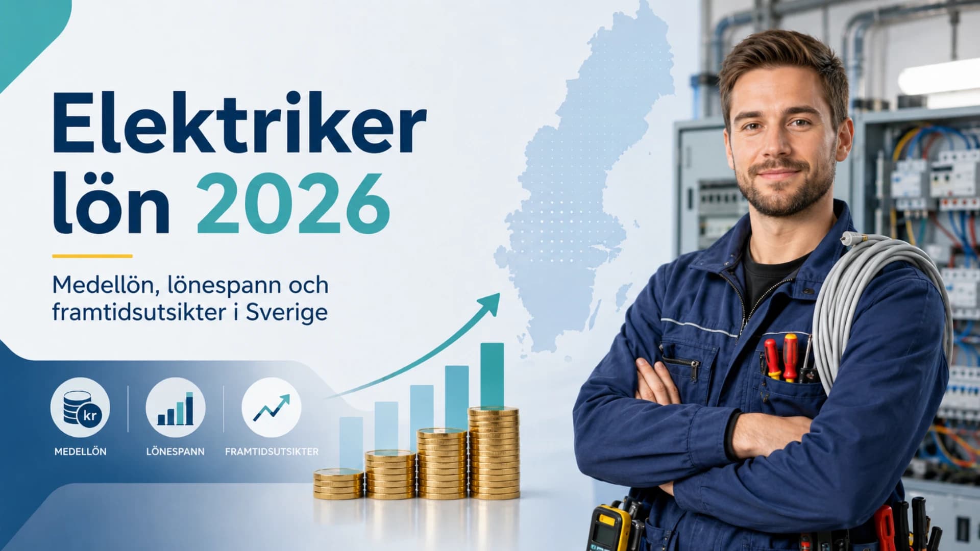 Elektriker i arbetsmiljö som symboliserar lön, certifikat och specialisering