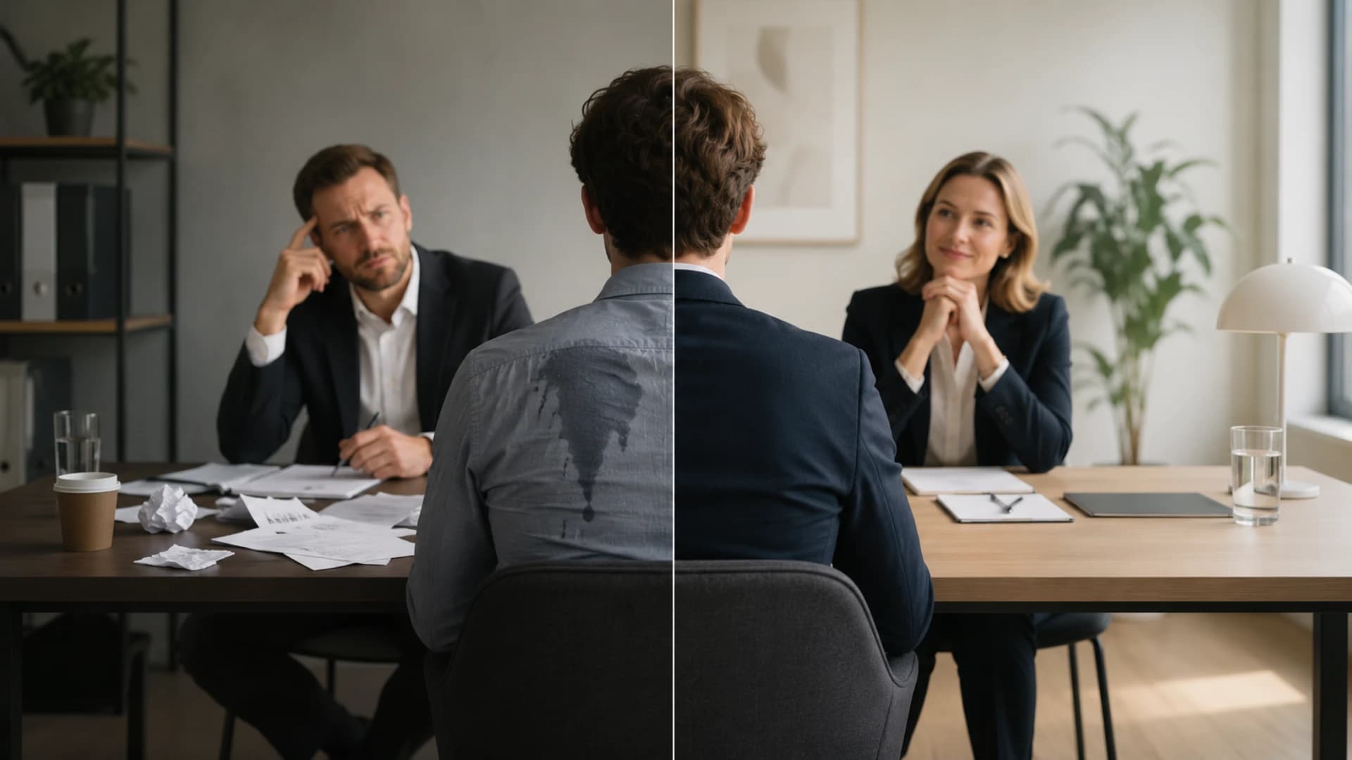 Candidate preparing notes before a job interview