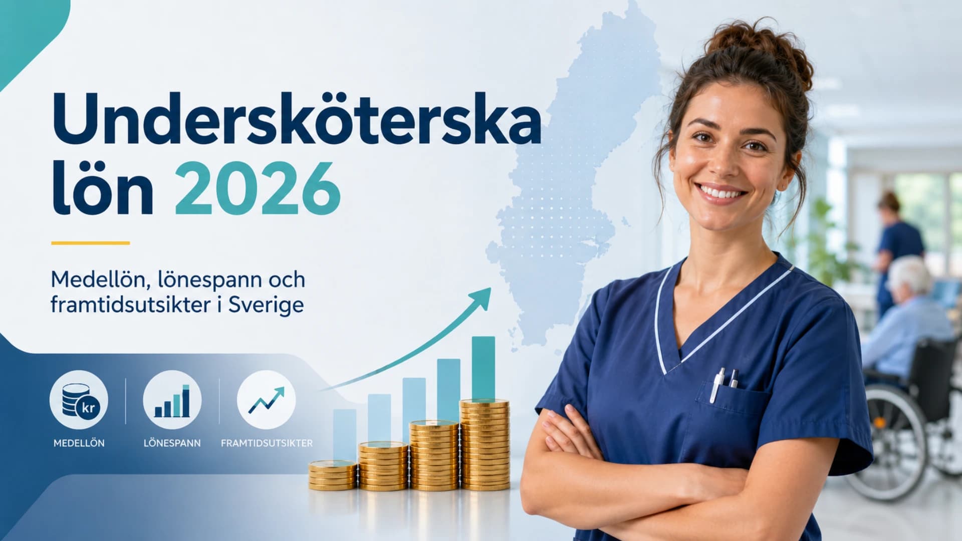 Undersköterska i omsorgsmiljö som symboliserar lön, OB och arbetsvillkor
