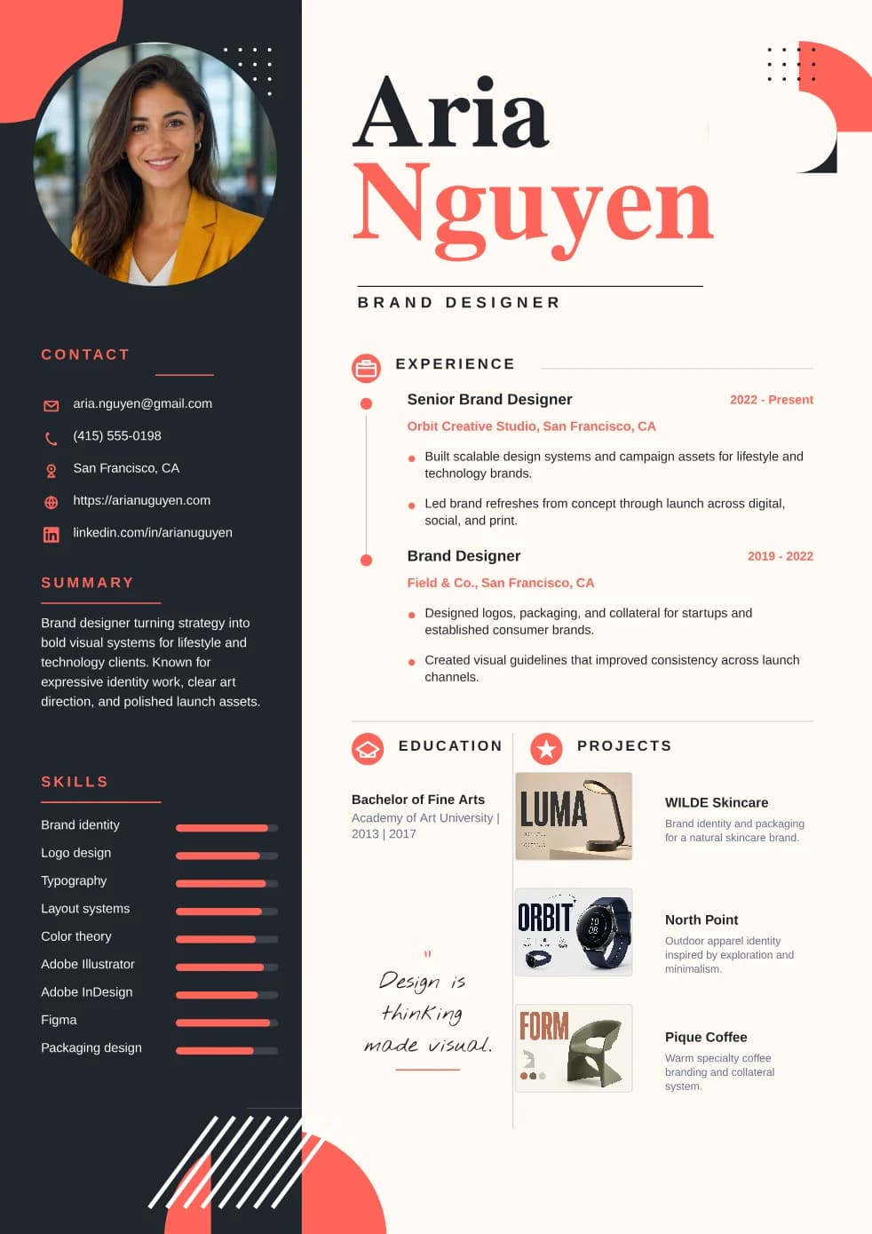 Portfolio CV template preview